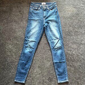 Paige Medium Wash, High Rise Skinny Jeans